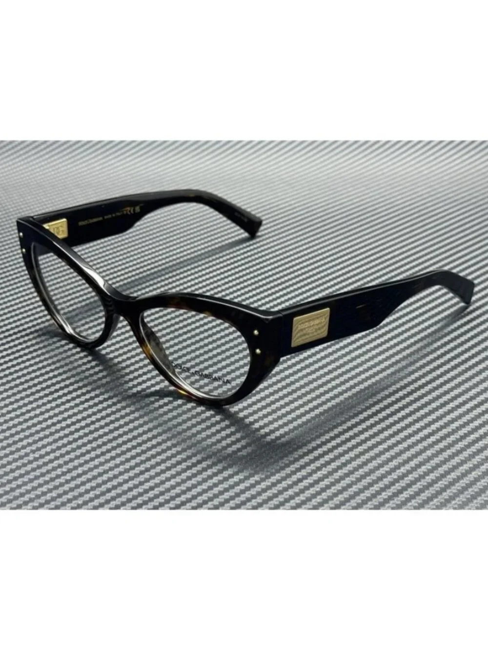 New Dolce & Gabbana Women Havana Gold Eyeglasses 54-18-140